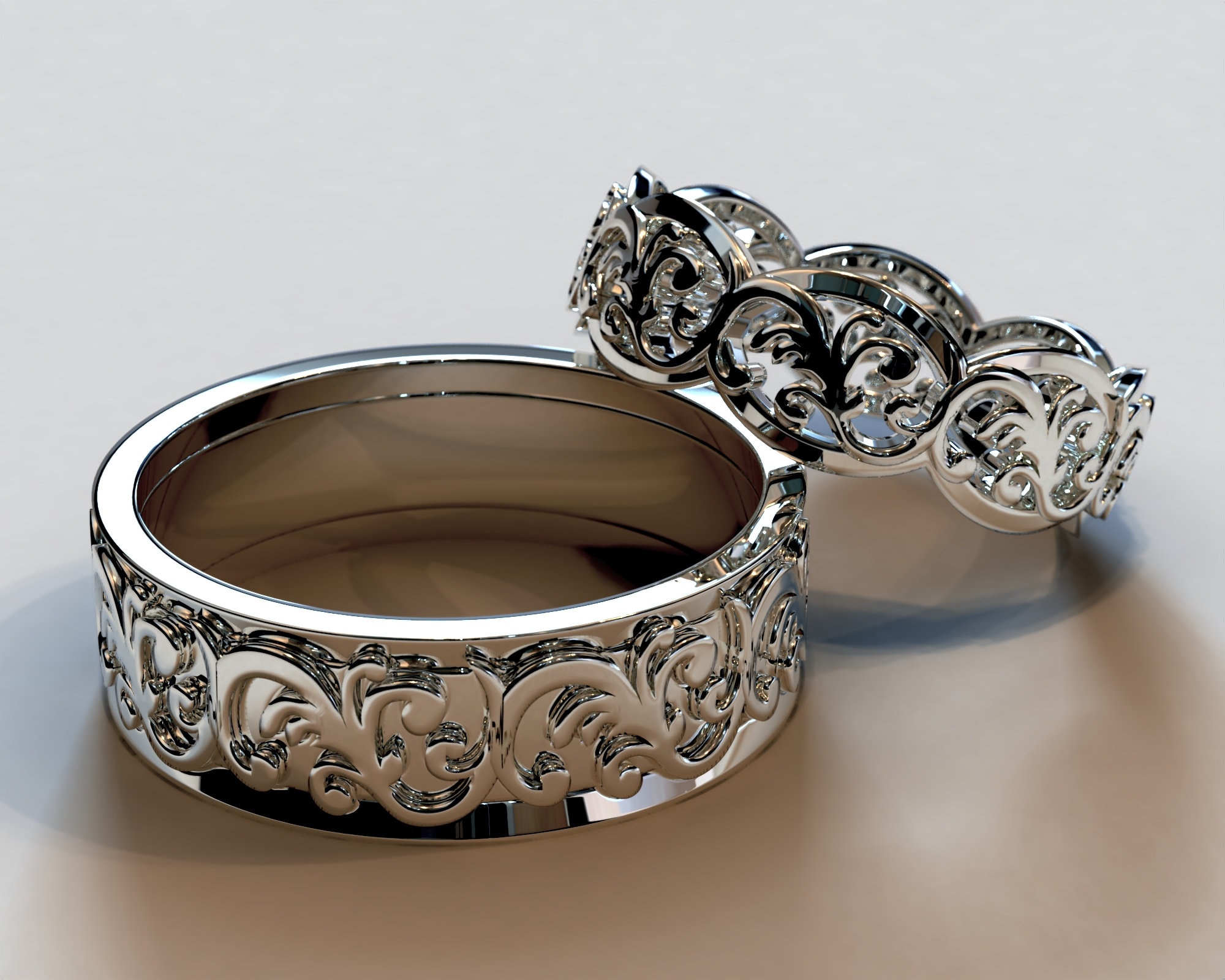 His and hers 2024 matching engagement rings