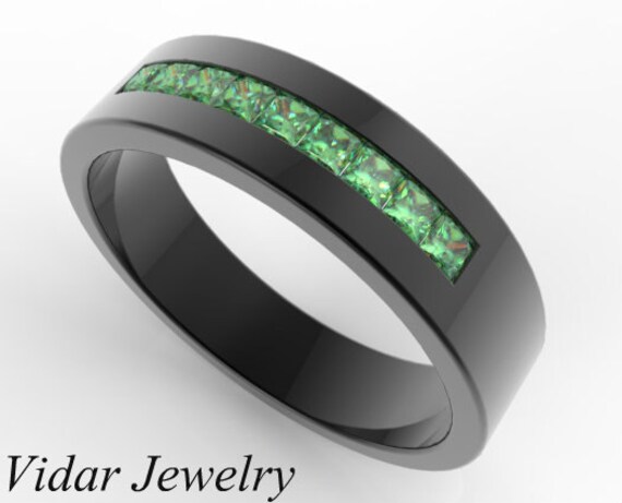 Mens emerald wedding ring Clearance