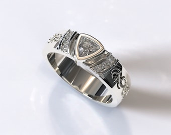 Alianza de boda de color blanco puro Alianza de boda única para