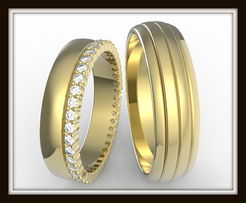 Diamond His And Hers Wedding Ring-Unique Band Set Diamond ...