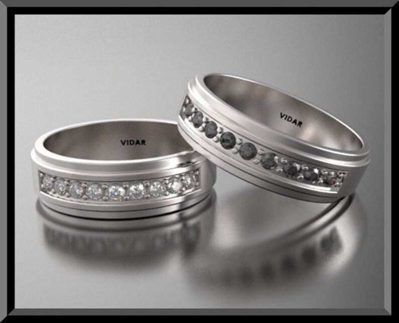 Unique Matching Wedding Bands His and Hers Matching Ring Set Etsy