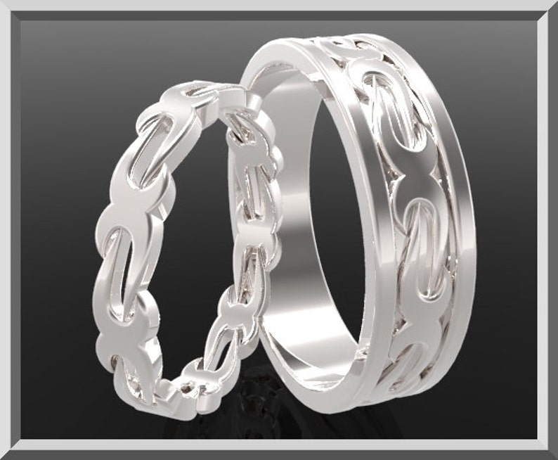 Matching Wedding Band His And Hers Silver Matching Wedding Etsy