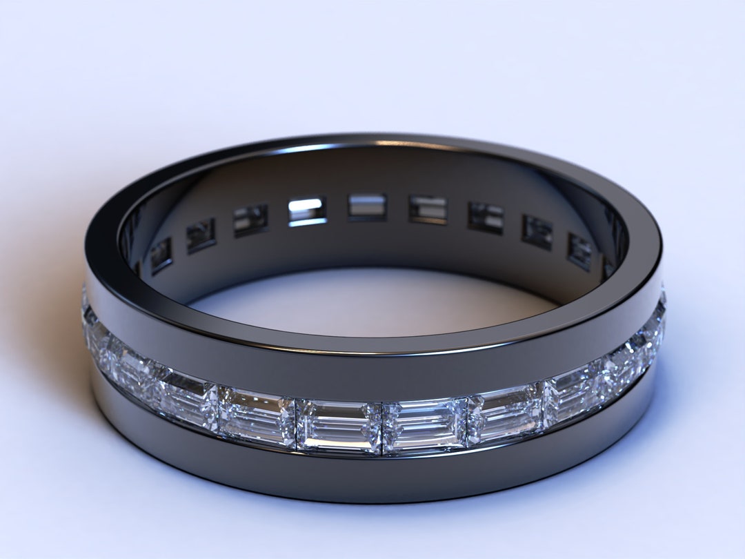 Diamond Wedding Band / Black Gold Mens Ring / Unique Diamond - Etsy