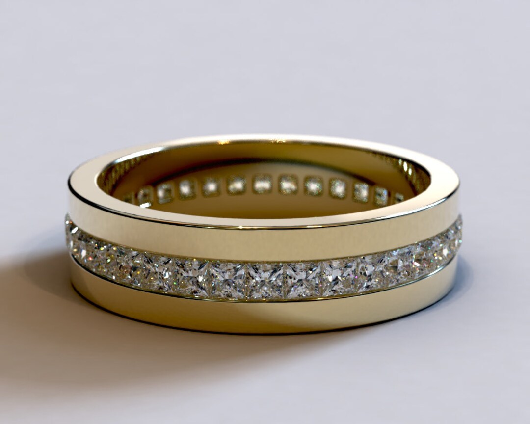 Mens channel hotsell set diamond ring