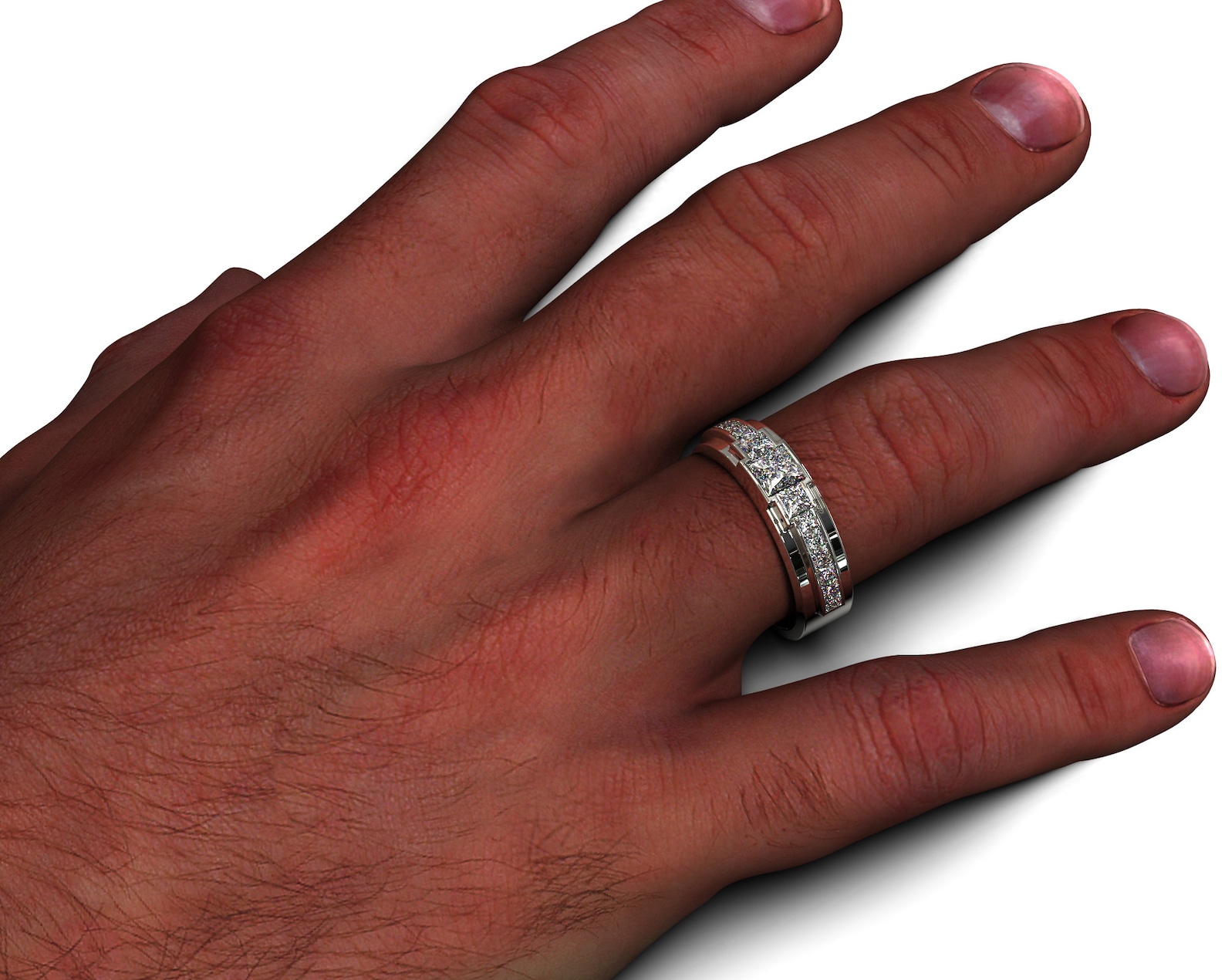 Diamond Wedding Bands - Men'