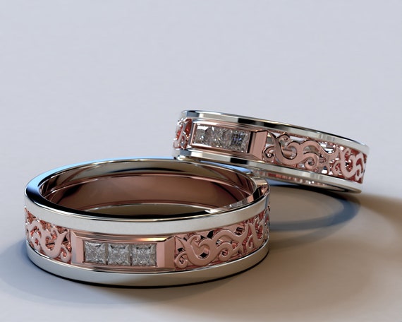 Two tone celtic wedding bands shop