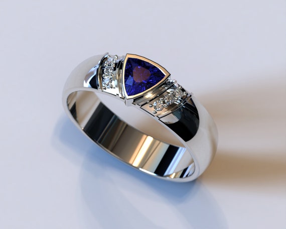 Men's tanzanite wedding rings cheap