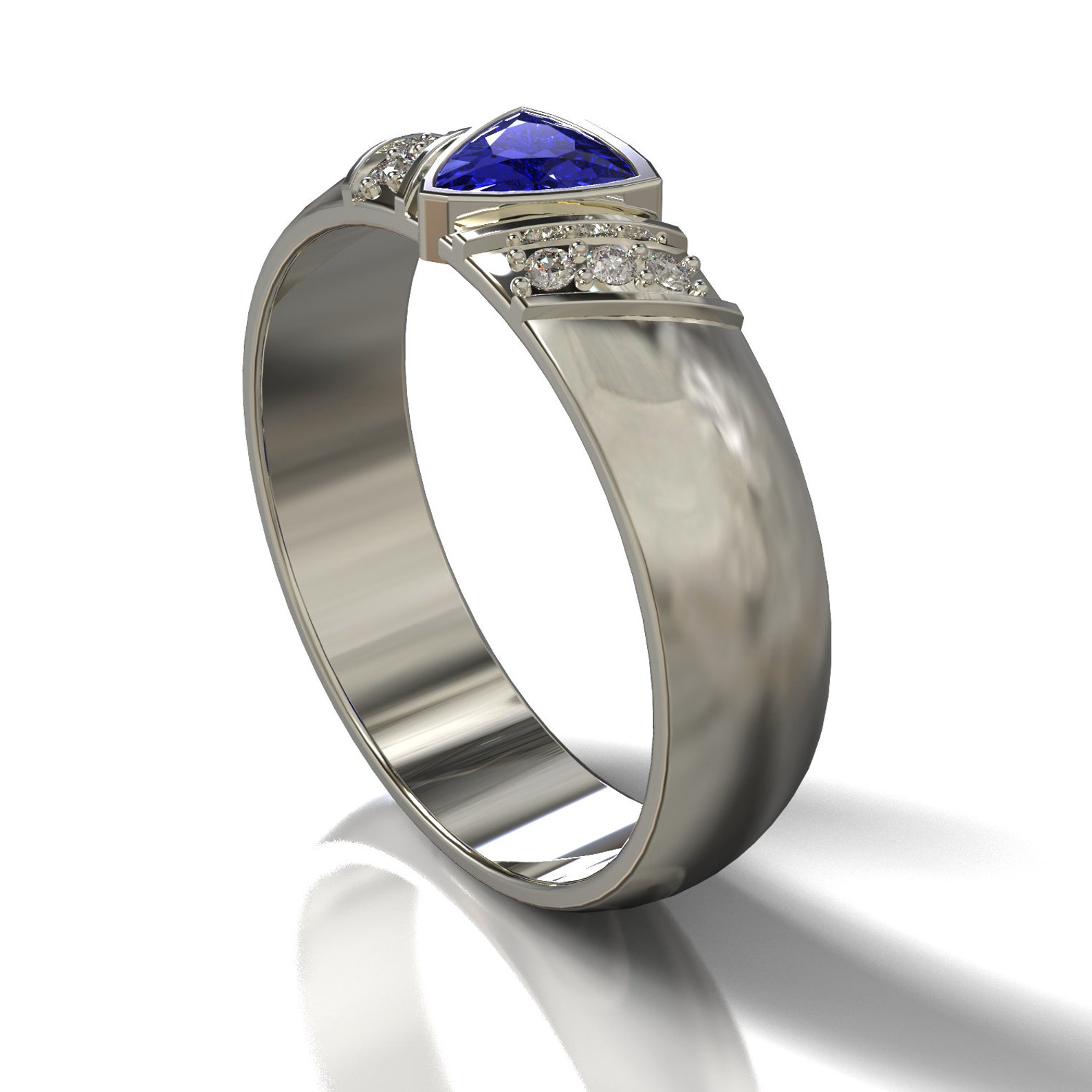 Mens Wedding Band Tanzanite Ring Mens Tanzanite Ring Etsy
