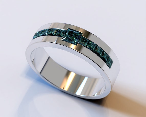 Mens blue diamond ring deals