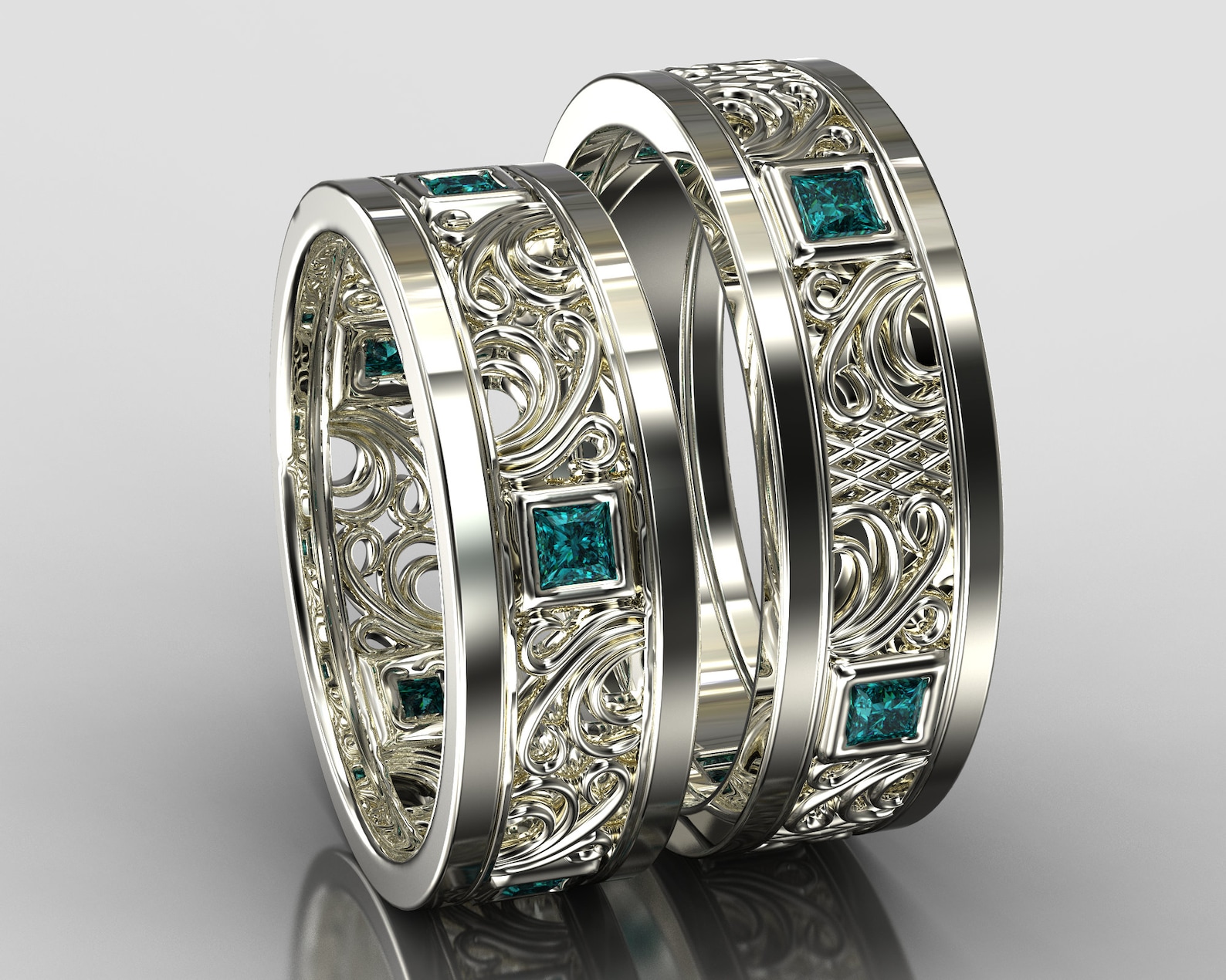 male and female matching wedding bands