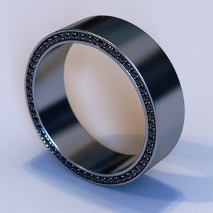 Mens Wedding Band / Black Diamond Wedding Band / Black Gold Wedding Ring / Unique Wedding Band / Unique Wedding Ring