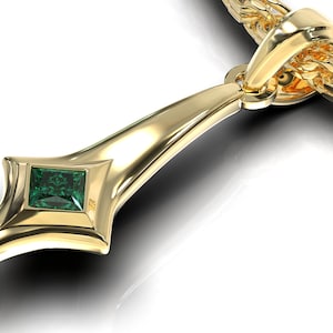 Emerald Neckalce Men / Necklace Men / Gemstone Necklace / Gemstone Pendant / Gold Charm Necklace / Gold Chain Men / Gifts For Him