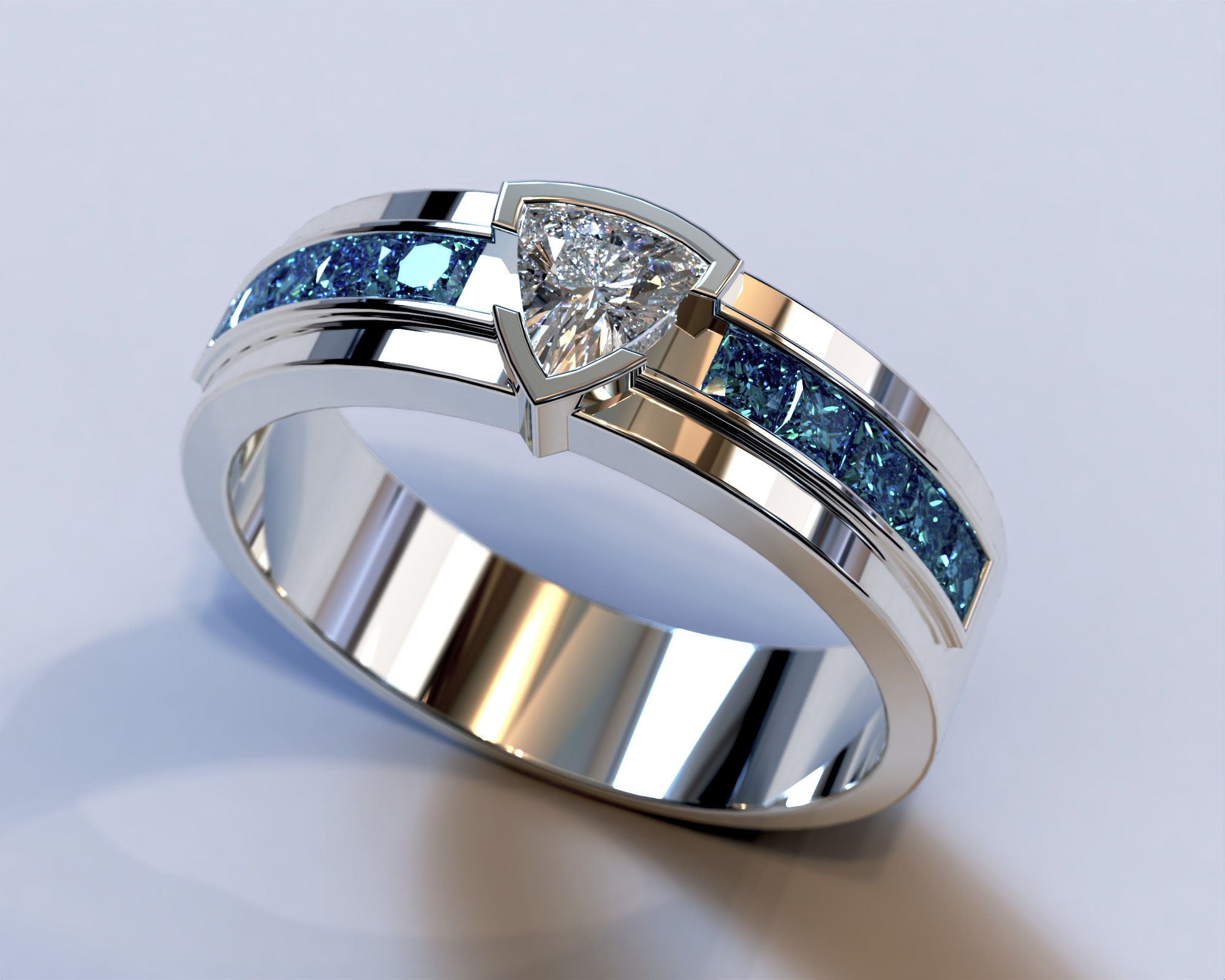 Buy quality 925 Blue Diamond Fancy Design Gents Ring in Ahmedabad