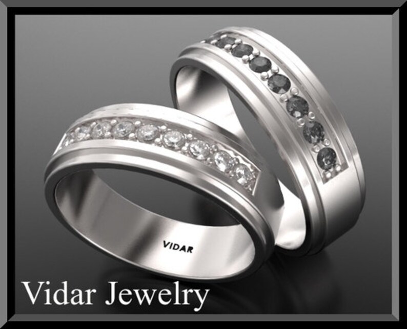 Unique Matching Wedding Bands His and Hers Matching Ring Set Etsy