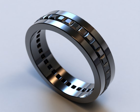 Black gold black diamond sale men's wedding ring