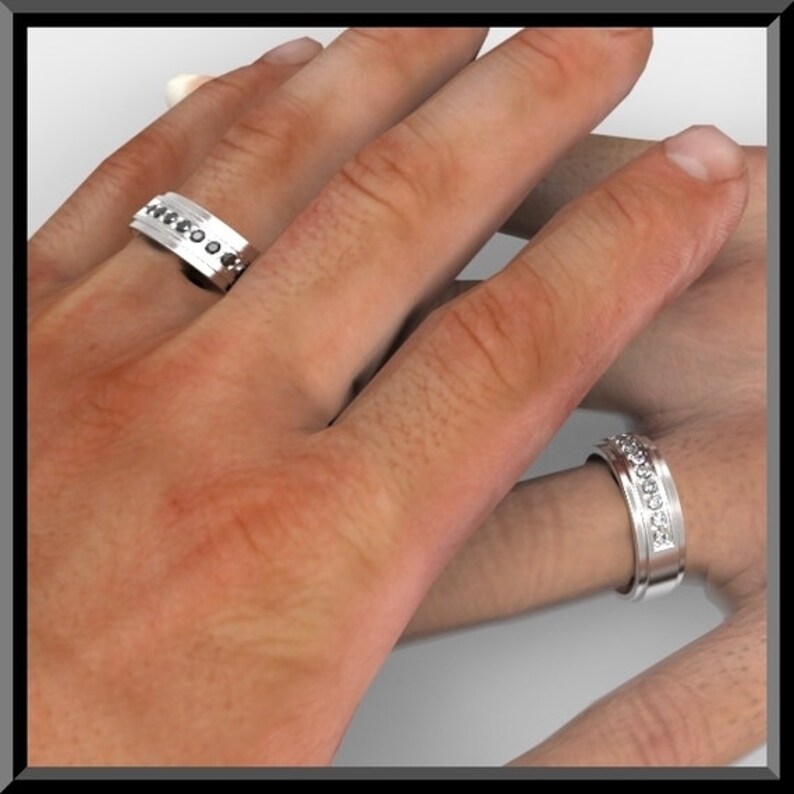 Unique Matching Wedding Bands His and Hers Matching Ring Set Etsy
