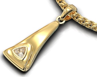 50th Birthday Gift For Men / Unique Gifts For Men / Gifts For Him / Necklace For Men / Diamond Pendant / Bar Necklace / Gold Charm Necklace
