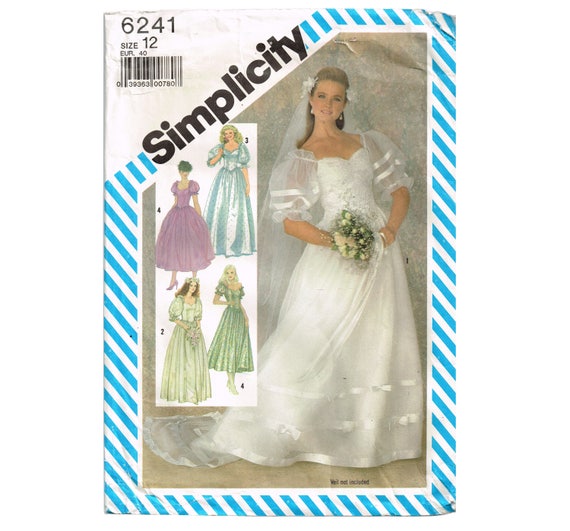 Elegant vintage wedding dress pattern bridal gown 80s style | Etsy