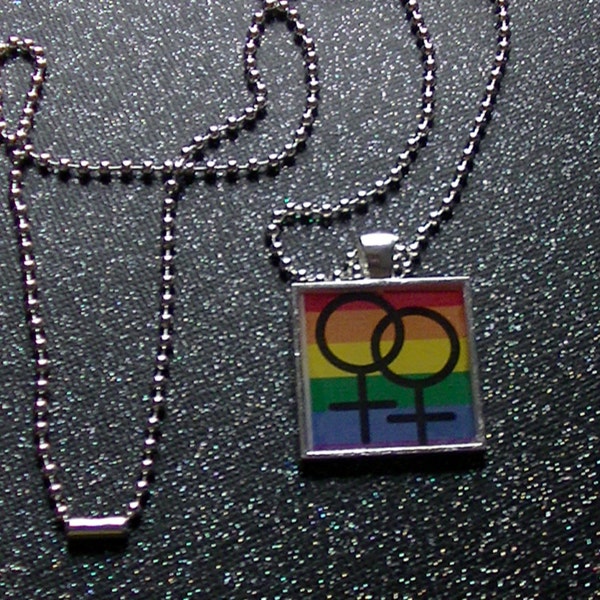 Lesbian Pride - Gay Pride Flag/Rainbow Necklace - Equality - Woman