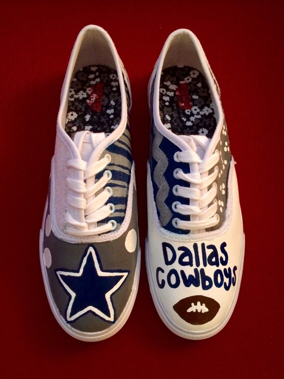 Dallas Cowboys Painted Tennis Shoes | Etsy