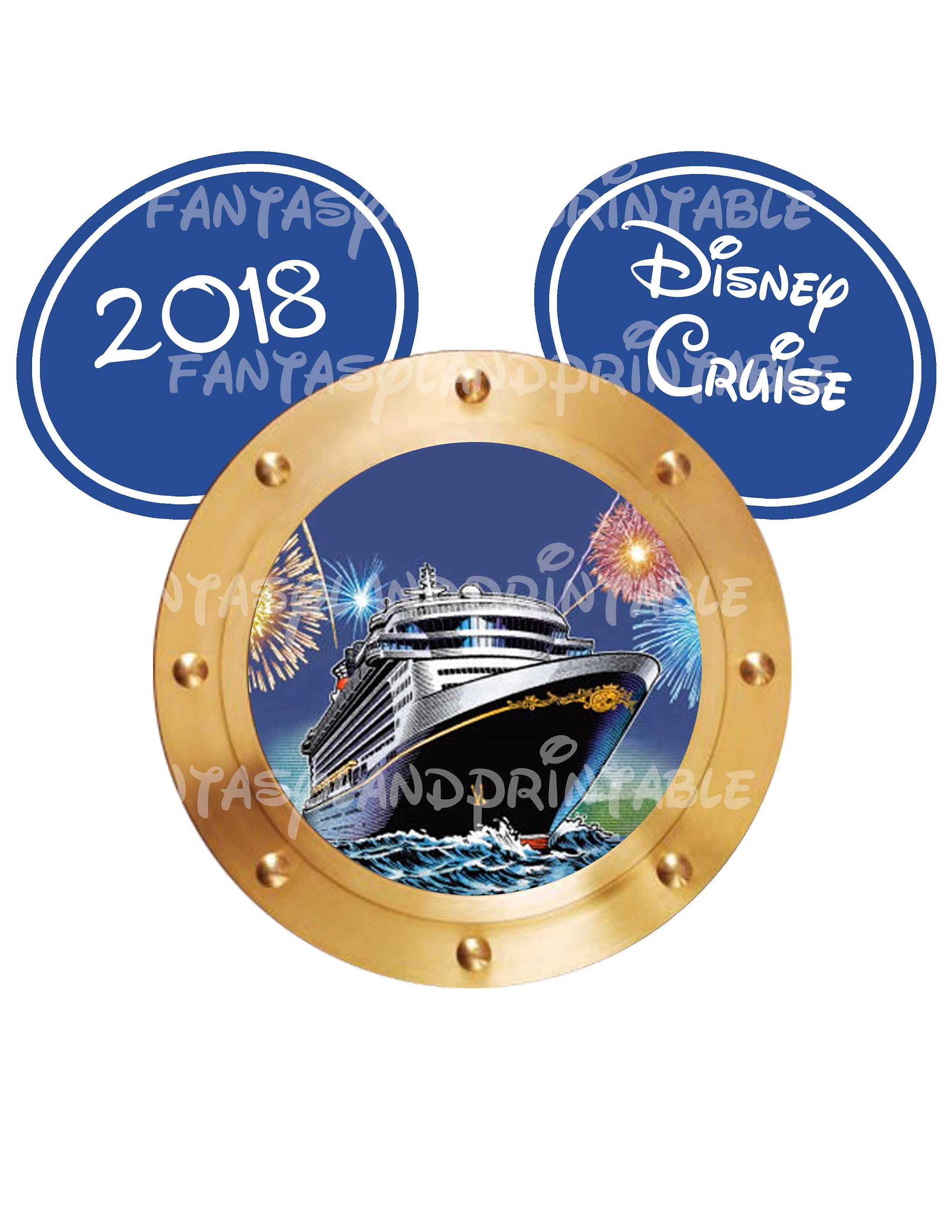 Disney Cruise Porthole Door Pirate Mickey 2018 DIY you print | Etsy