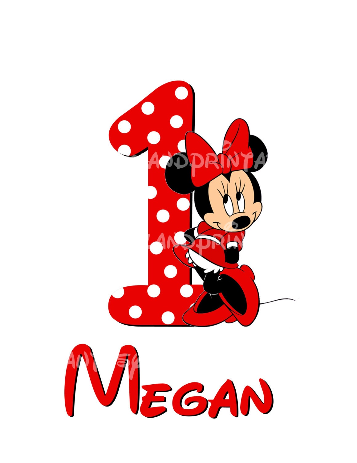 red minnie mouse birthday your age personalized diy