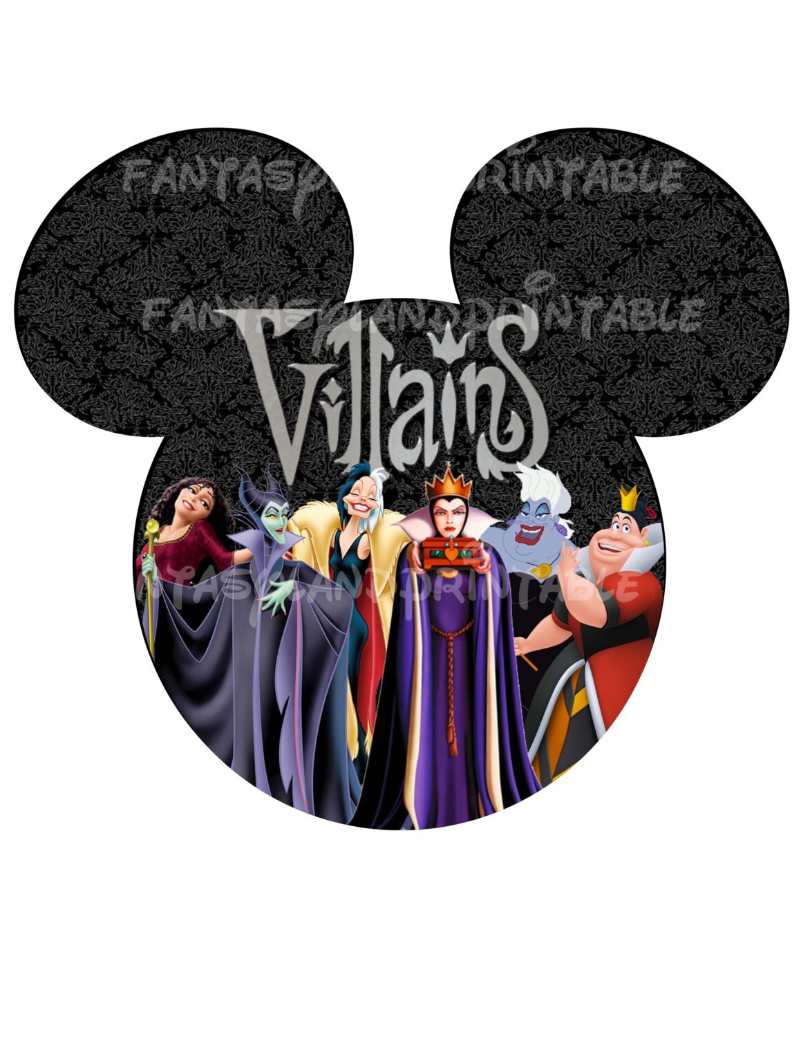 Instant Download Villains DIY Printable Iron Transfer Disney Etsy