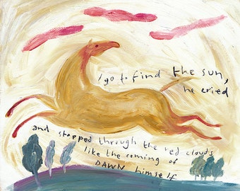 I Go To Find The Sun. Open edition Giclee print by Tracie Grimwood.