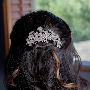 Gold or Silver Floral Leaf Hair Comb, Silver Hair Comb, Gold Hair Comb, Wedding Hair Accessories, Bridal Hair Comb, Gold Bridal Comb