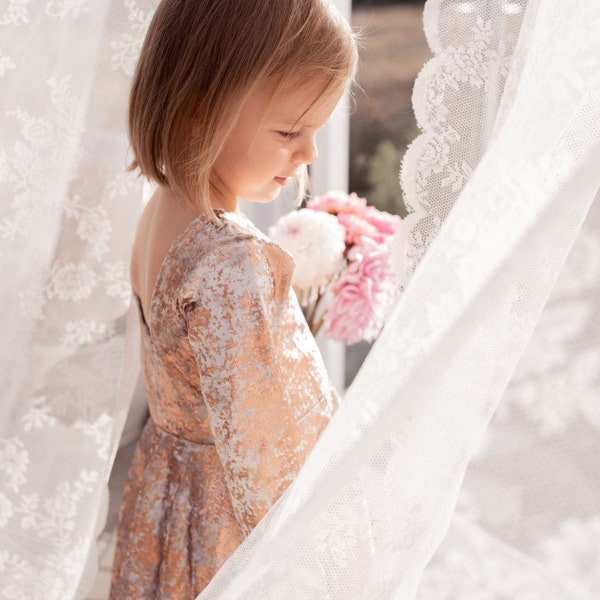 Rose Gold Flower Girl Dress Etsy