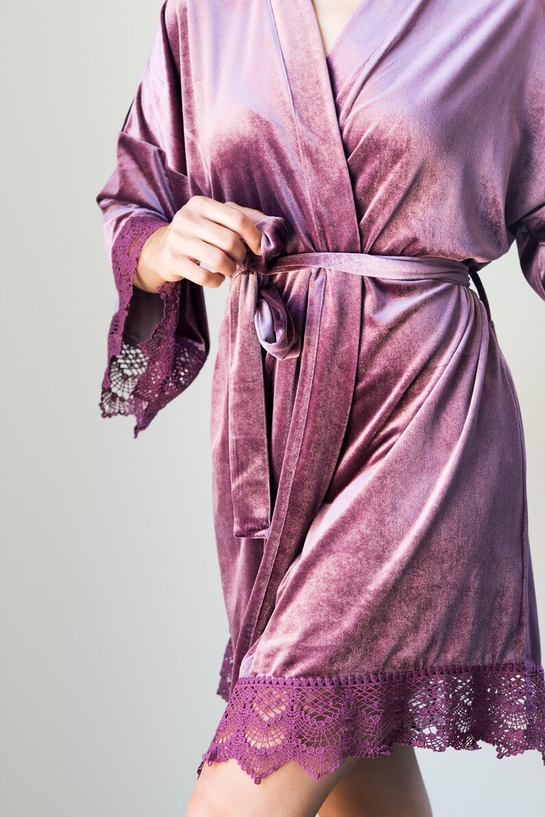 THE ORIGINAL Velvet and Lace Bridal Robe Available in Eight Etsy UK