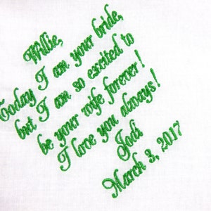 Personalized Groom Handkerchief From The Bride, Embroidered Groom Gift From The Bride To Be, Hankie For Wedding, Gift From Bride To Groom