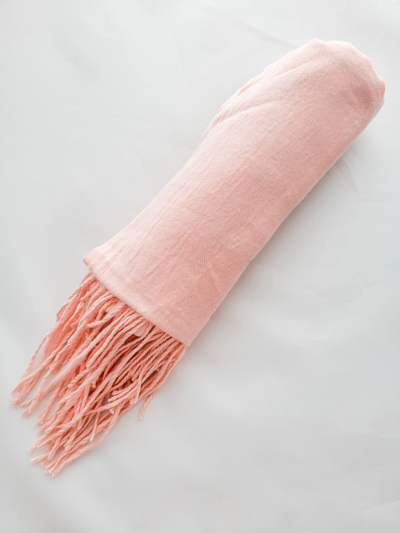 Light Pink Cashmere Bridesmaid Pashmina Shawl With Custom Gift 