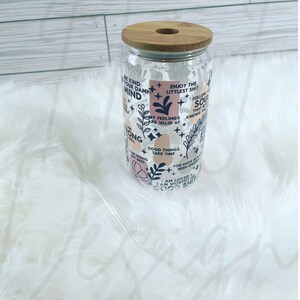 Daily Affirmations Cup | Libbey Beer Can Glass Cup | Daily Affirmations | 16 oz
