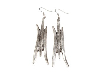 Hand Made Bohemian Pewter Earrings Plated in 925 Silver, Nickel Free & Hypoallergenic! Sku ALL-3439