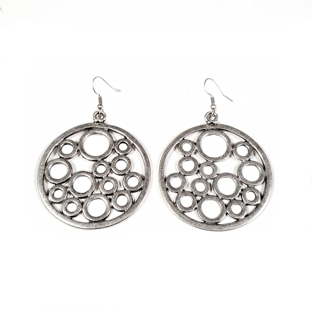 Hand Made Bohemian Pewter Earrings Plated in 925 Silver Etsy