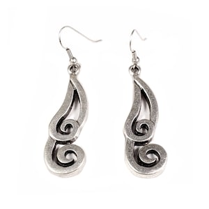 Hand Made Bohemian Pewter Earrings Plated in 925 Silver, Nickel Free & Hypoallergenic! Sku# KU-108