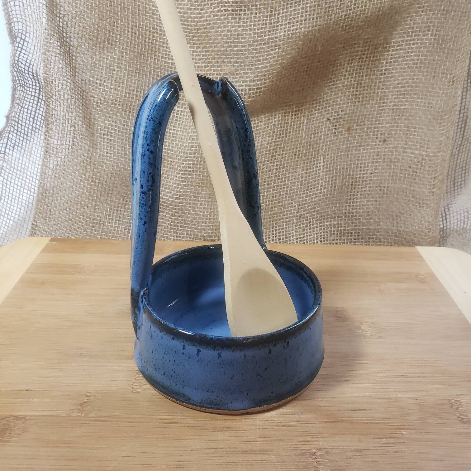 Standing Spoon Rest Upright Spoon Stand Handmade Pottery Spoon Etsy