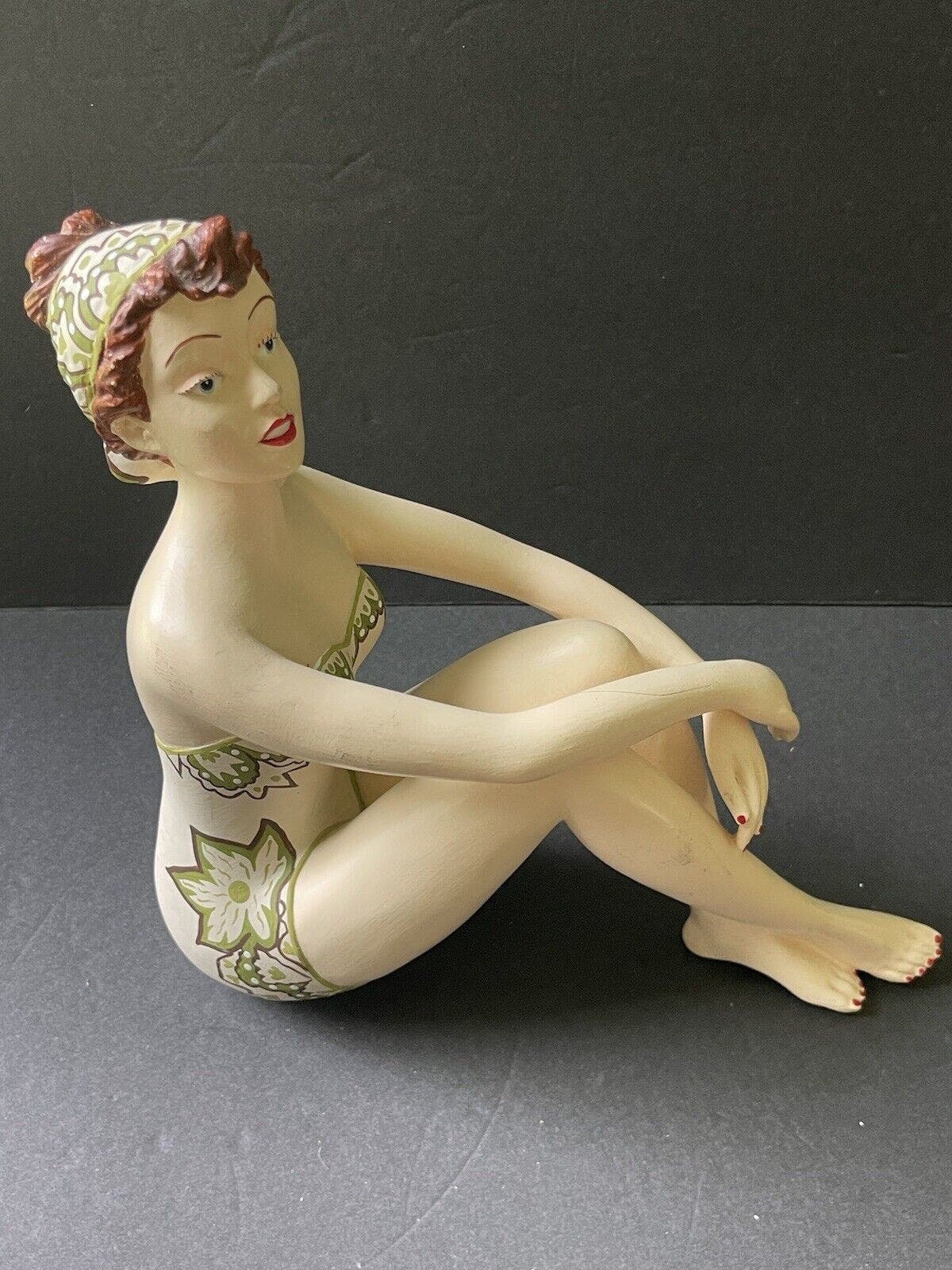 Vintage Bathing Beauty Swimsuit Beach Figurine Statue Made in the ...