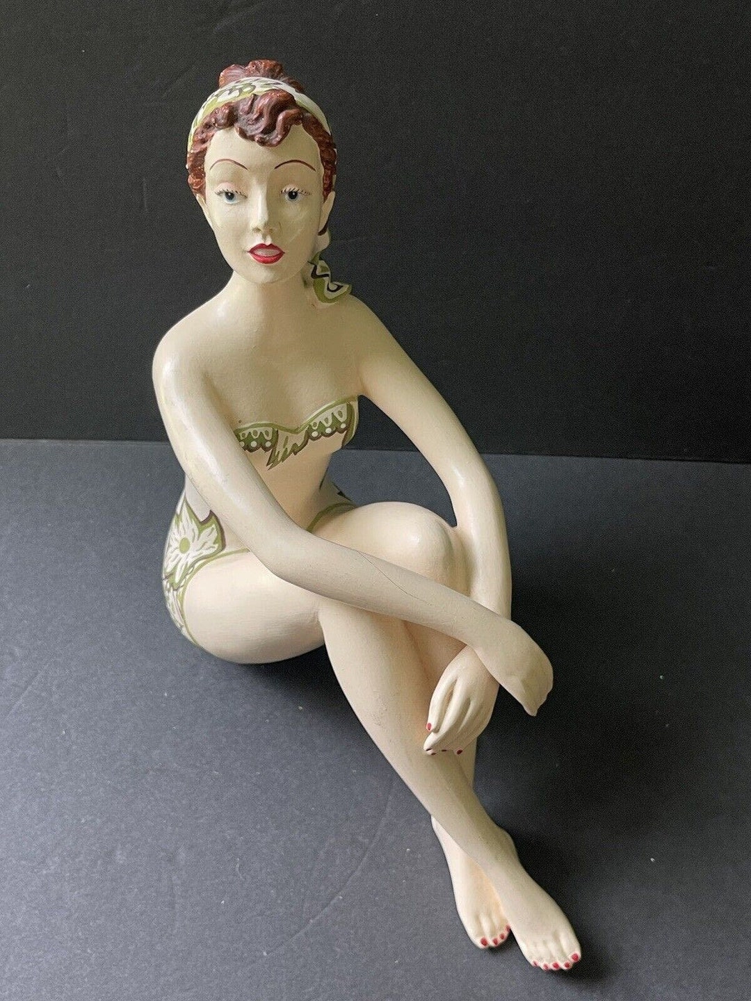 Vintage Bathing Beauty Swimsuit Beach Figurine Statue Made in the ...
