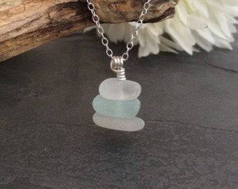 Sea Glass Crest Pendant Aqua