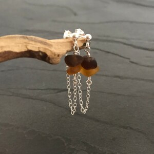 Sea Glass Sea Sunrise Chain Earrings