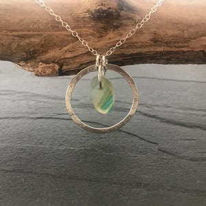 End of Day Sea Glass Circle Pendant