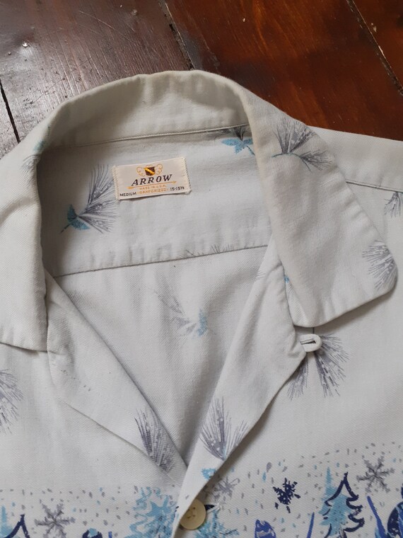 1950s long sleeve Arrow shirt great print vtg 50s… - image 3