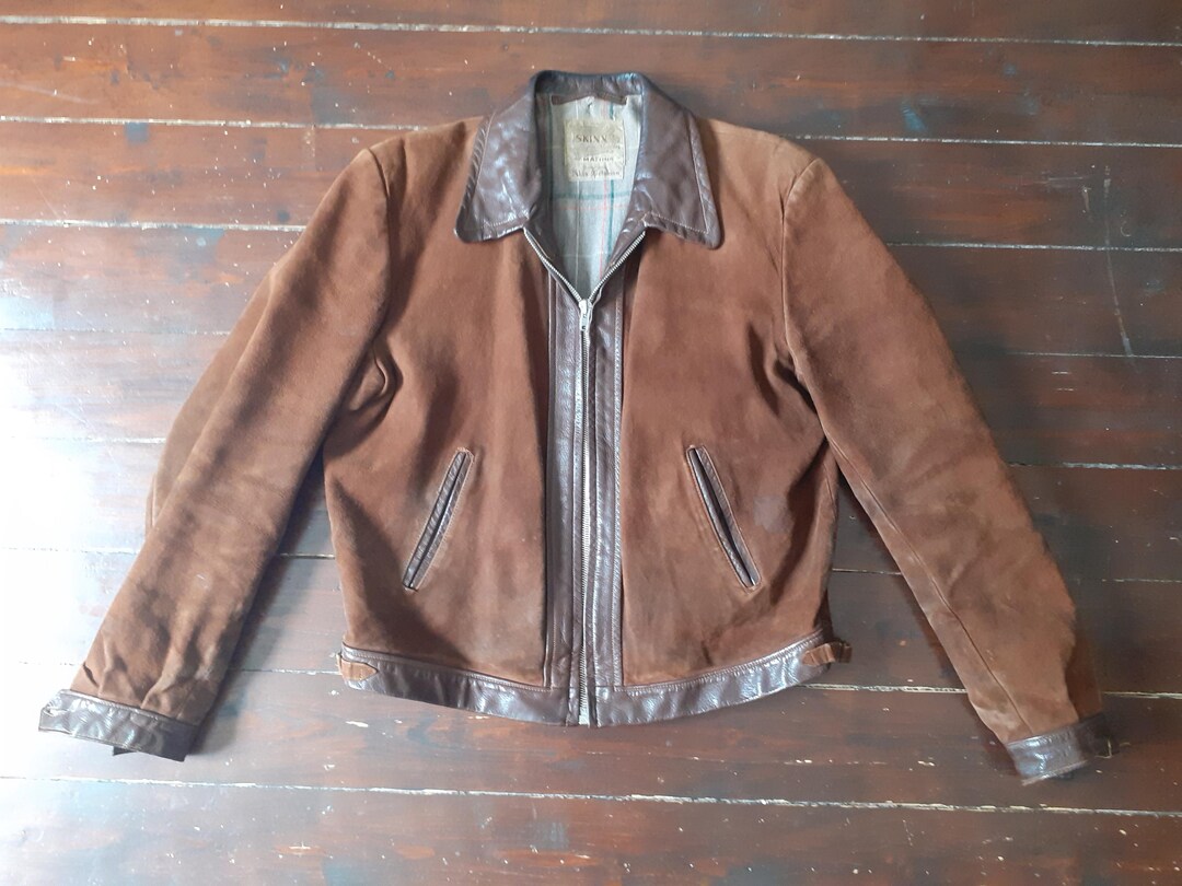 Leather Jacket Suede 1930 1940 1950 Buckle Back Lovely Condition