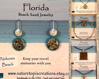 Florida Beach Sand Jewelry, Florida Gifts, Florida Sand, Fort Myers, Nokomis Beach, Daytona, Florida