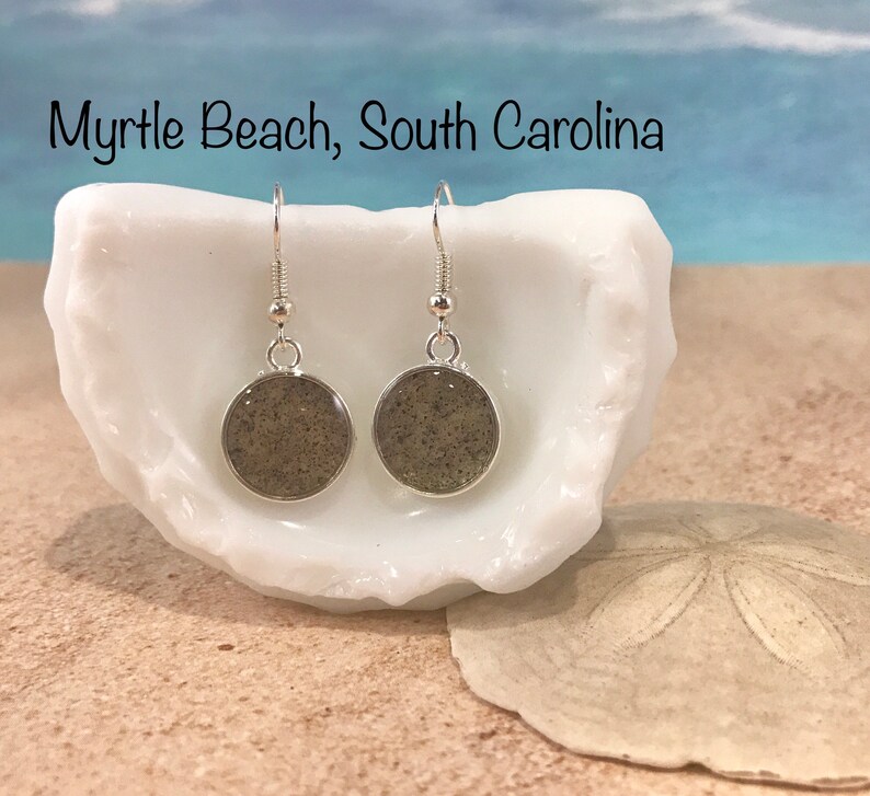 Myrtle Beach Sand Earrings Beach Sand Jewelry Beach Jewelry Etsy