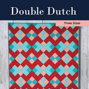 Double Dutch Quilt Pattern PDF Digital Download Anfänger Einfach Einfach Modern Baby Überwurf Zwilling Zwei Blöcke Bild 2