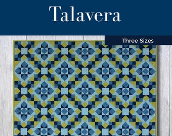 Talavera Quilt Pattern - PDF Digital Download - Intermediate - Secondary Design - Throw - Twin/Full - Queen/King - Two Blocks - Spanisch