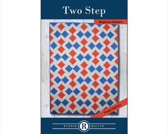 Two Step Quilt Pattern - PDF Digital Download - Modern - Geometrisch - Maskulin - Anfänger - Überwurf - Lap - One Quilt Block